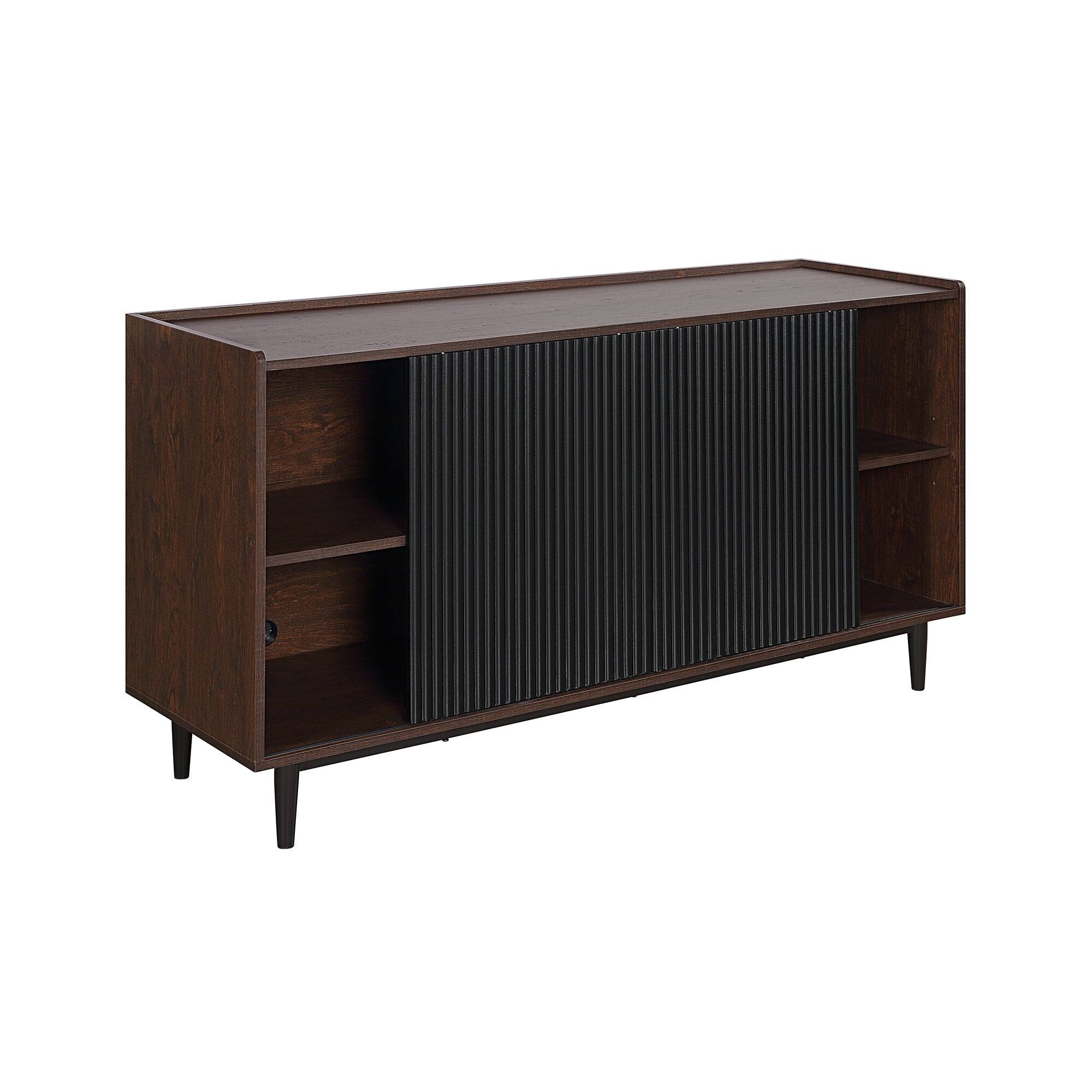 Alt View 2. Manhattan Comfort - Duane Mid-Century Modern 59" Fluted Sideboard - Black.