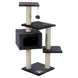 TRIXIE - Palamos Plush & Sisal 4-Level Cat Tree with Scratching Posts & Condo - Dark Gray