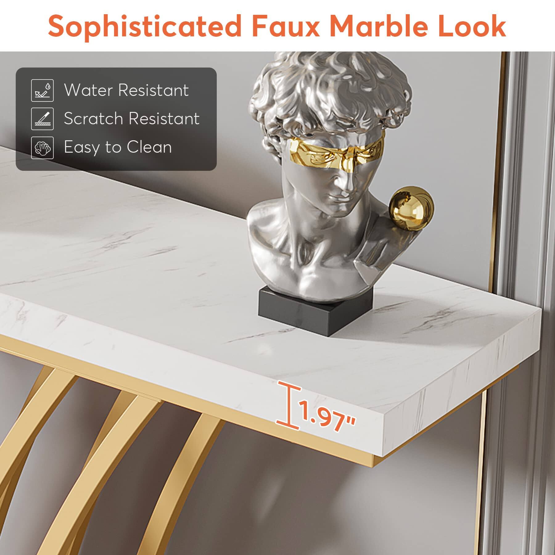Sophisticated Faux Marble Look

- Water Resistant
- Scratch Resistant
- Easy to Clean

1.97"