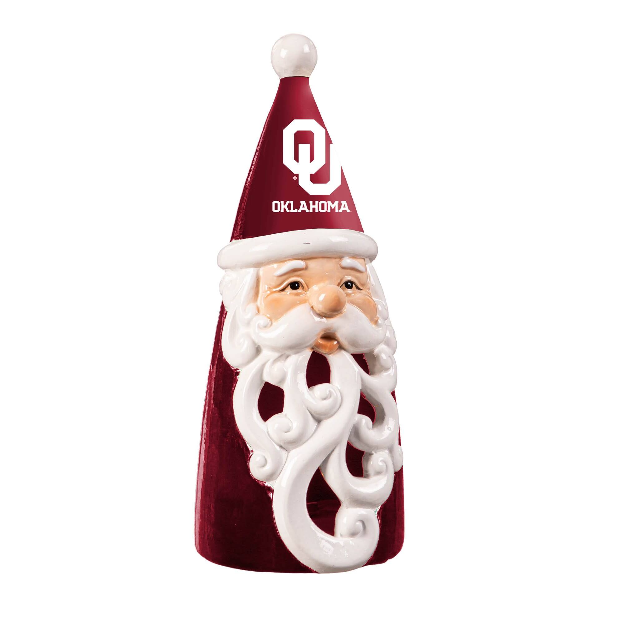 Front. Evergreen Enterprises - Oklahoma Sooners 8" LED Santa Statue - Red.