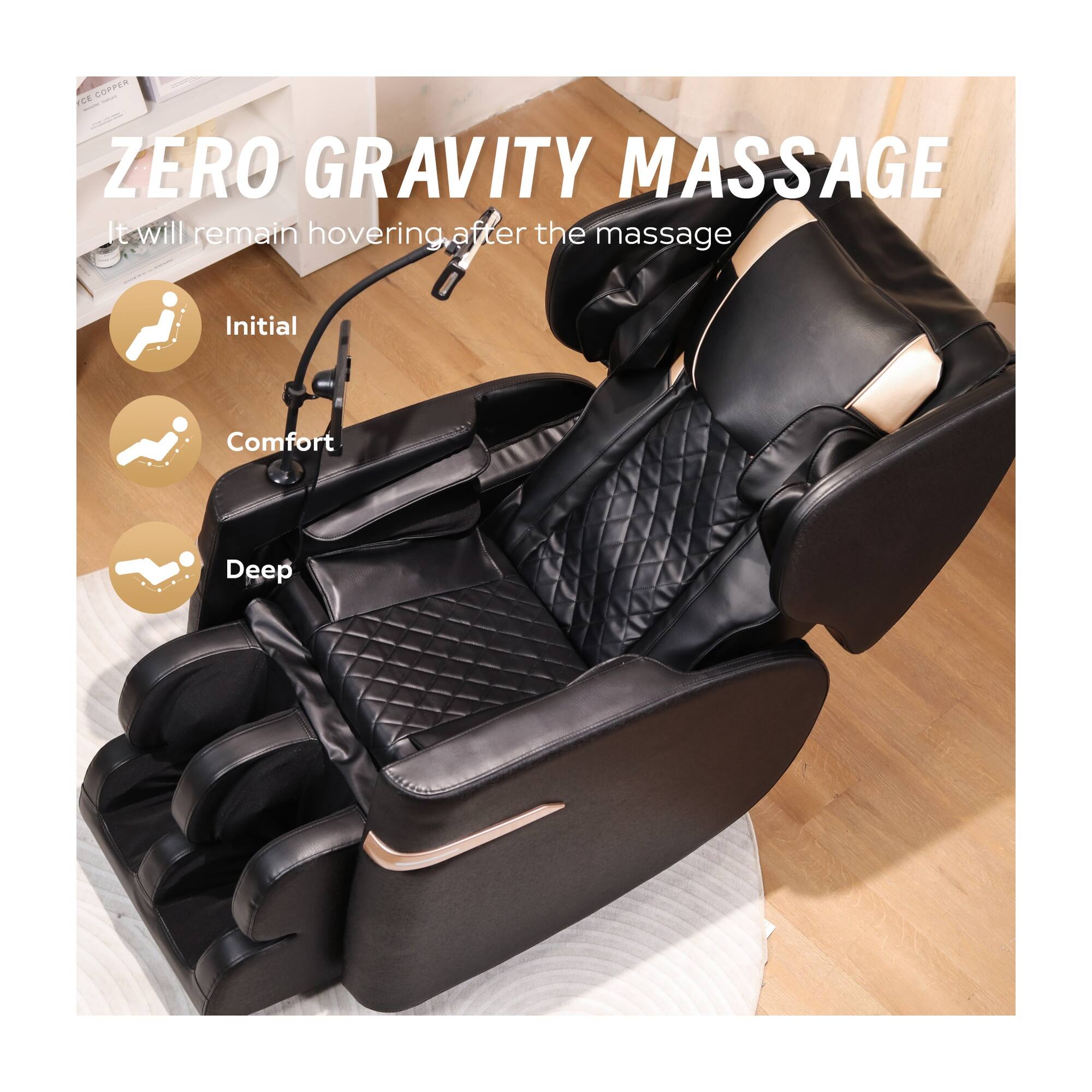 CE COPPER - ZERO GRAVITY MASSAGE  
It will remain hovering after the massage  

Initial  
Comfort  
Deep
