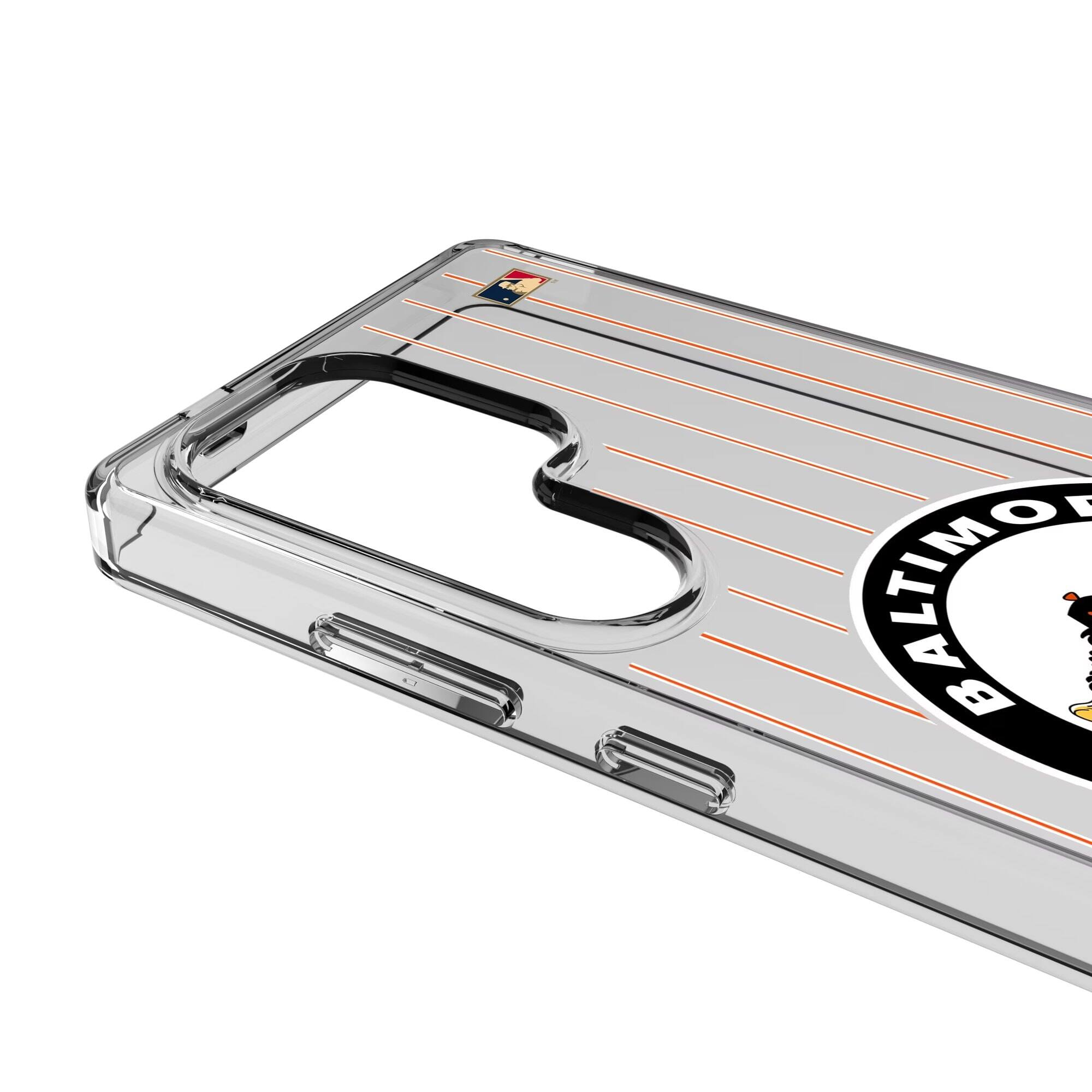 Alt View 2. Keyscaper - Baltimore Orioles 1966-1969 Cooperstown Pinstripe Galaxy Clear Case - S25 - Multicolor.