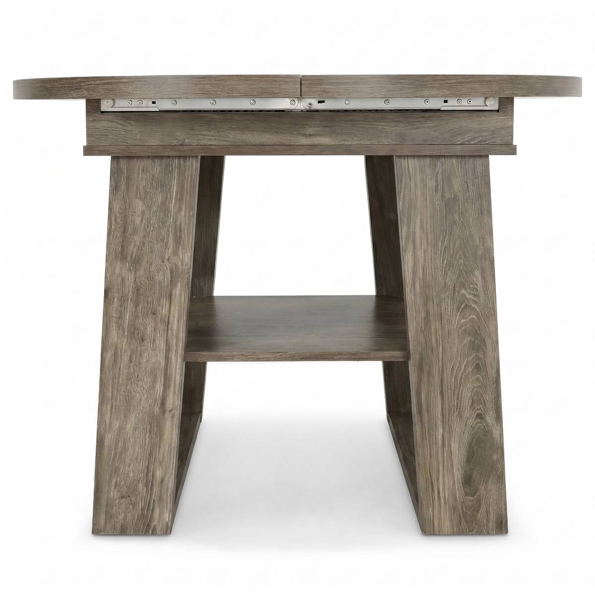 Alt View 3. Loheer - Loheer Extendable Round Dining Table, Gray, Round to Oval Dining Table for Four to Six - Gray.