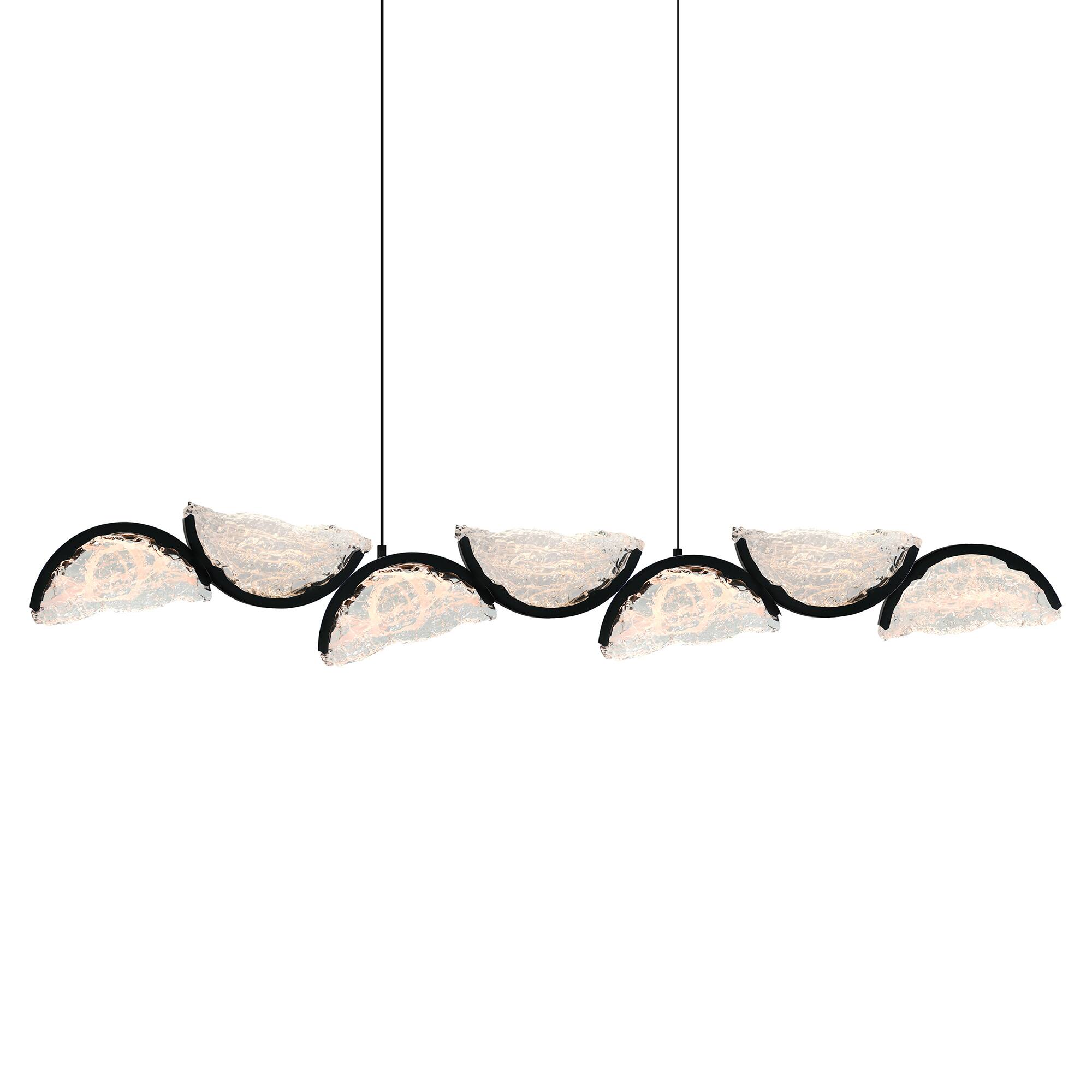 Angle. CWI Lighting - Moon Integrated LED Black Chandelier - Black.