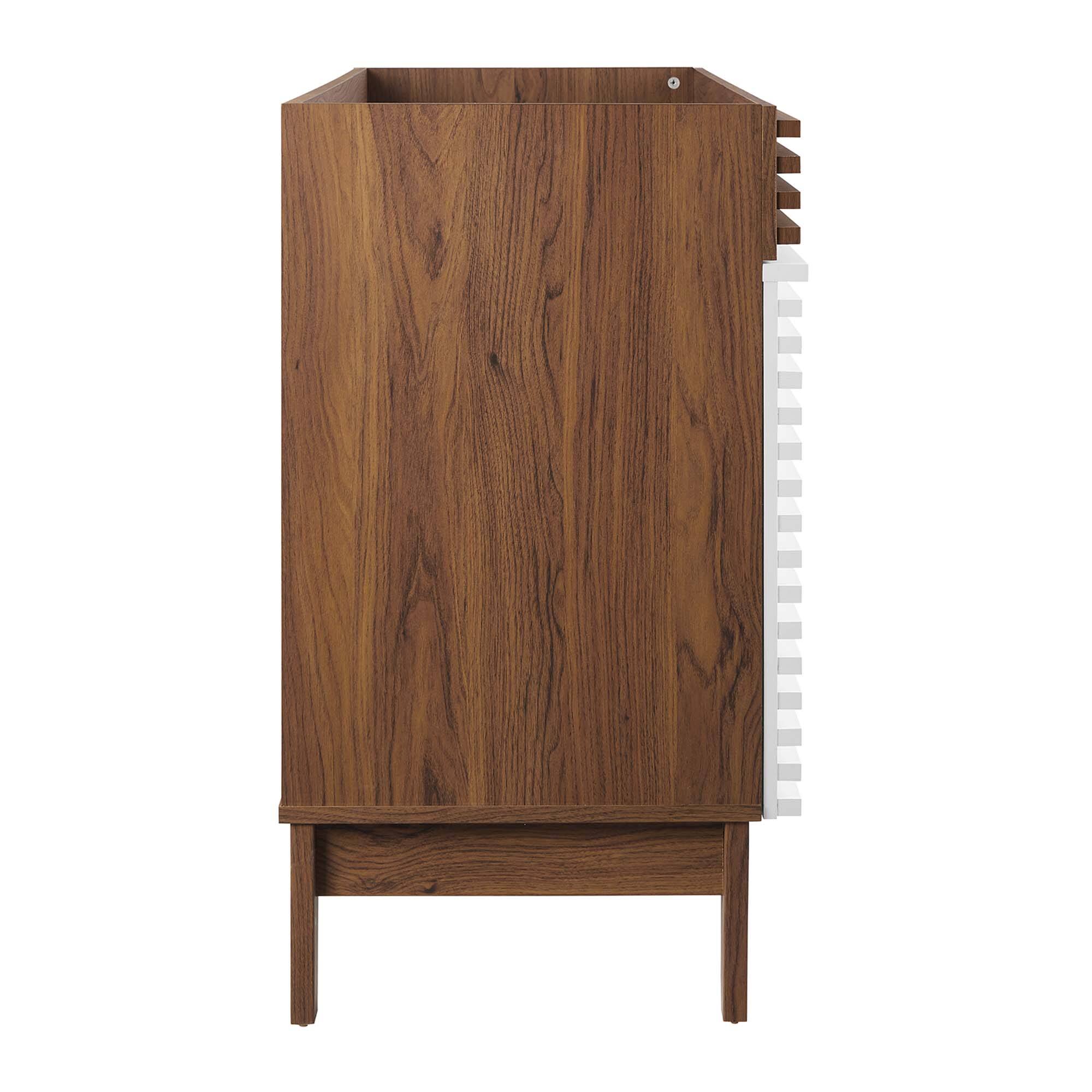 Alt View 1. Modway - Render 48" Bathroom Cabinet Basin Not Included by Modway - White Walnut.