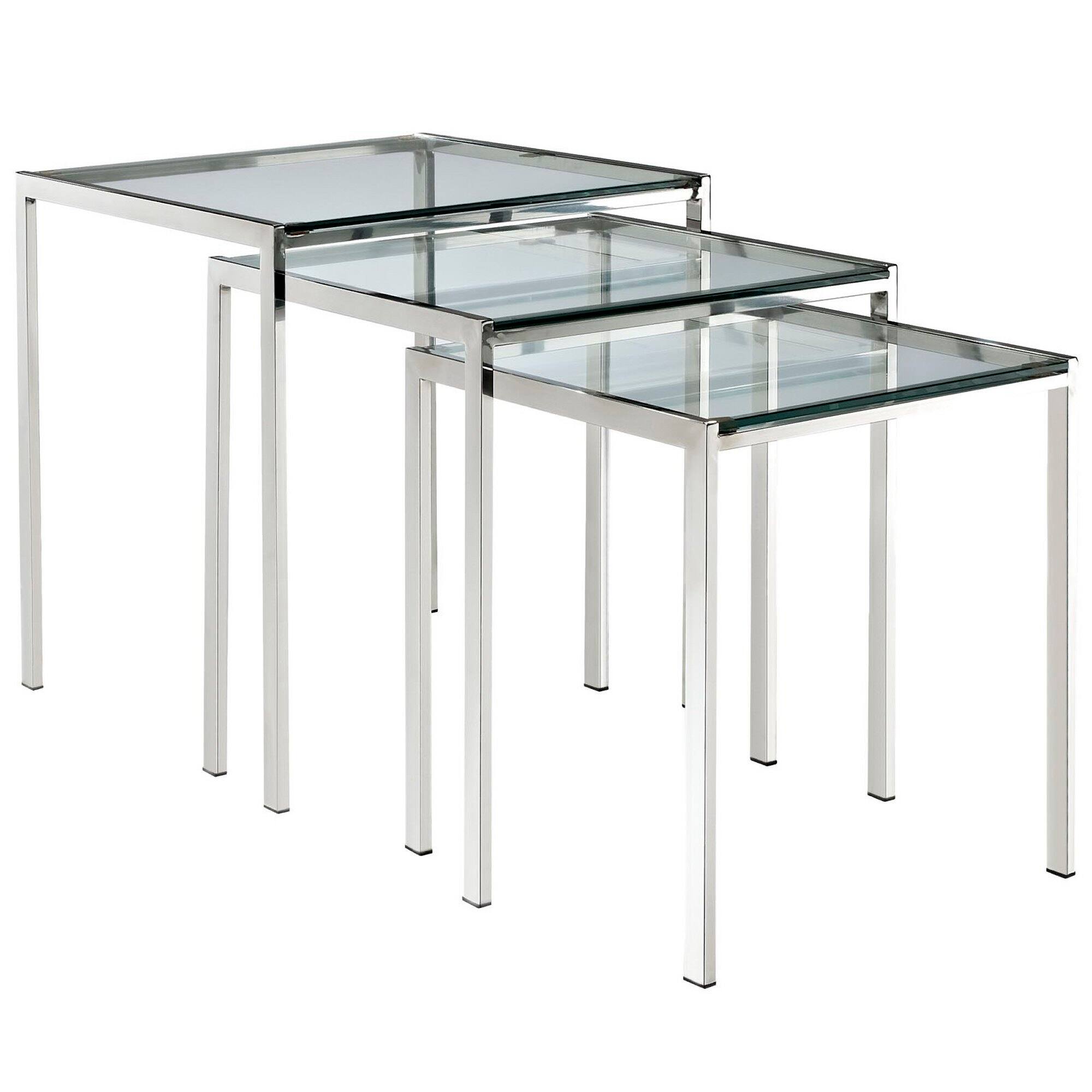 Left. Modway - Nimble Nesting Table by Modway - Silver.