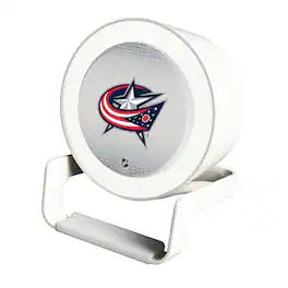 Keyscaper - Columbus Blue Jackets Linen Print Nightlight Charger & Bluetooth Speaker - White