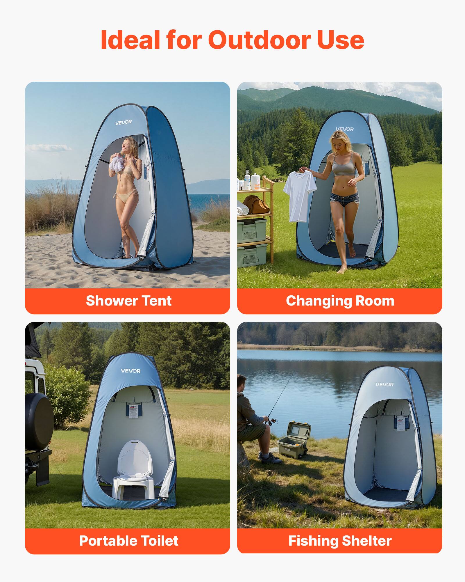 Ideal for Outdoor Use

- Shower Tent
- Changing Room
- Portable Toilet
- Fishing Shelter