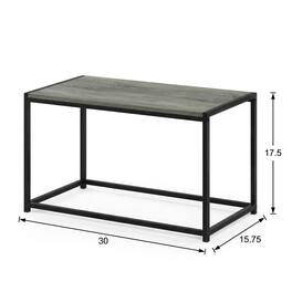 FurniFact - Modern Coffee Table with Storage Shelf and Compact Design - French Oak Grey