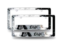 Rico Industries - Los Angeles Kings Chrome Metal (Set of 2) License Plate Frames with Bold Tie Dye Design - Multi