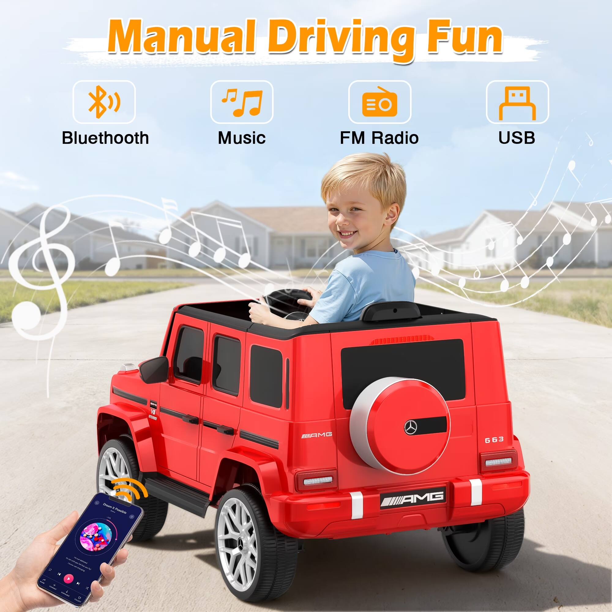 Manual Driving Fun  
Bluetooth  
Music  
FM Radio  
USB  
AMG  
663  
Dreach - Poskin  
AMG