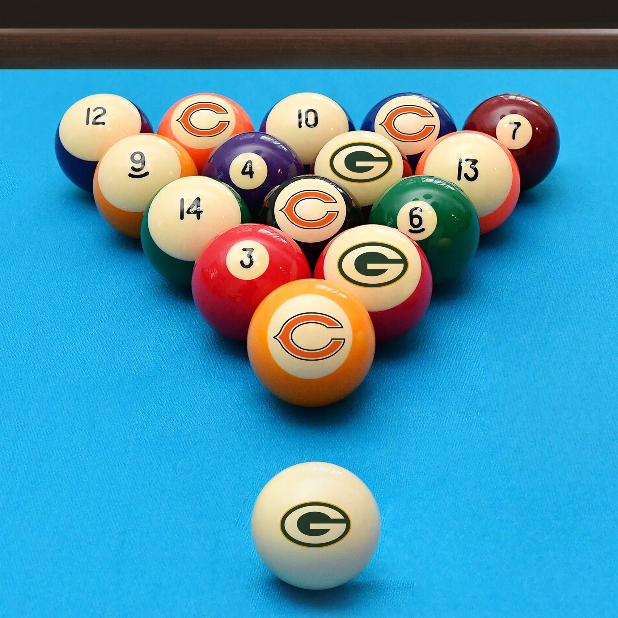 Alt View 1. Imperial - Green Bay Packers vs. Chicago Bears Rivalry Retro Billiard Ball Set - Multicolor.