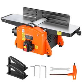 VEVOR - Spiral Benchtop Jointer, 8 Inch, 2 HP 8500 RPM Bench Top Wood Jointer, with 18-Blade Spiral Cutterhead, Extendable Cast - Orange;Black