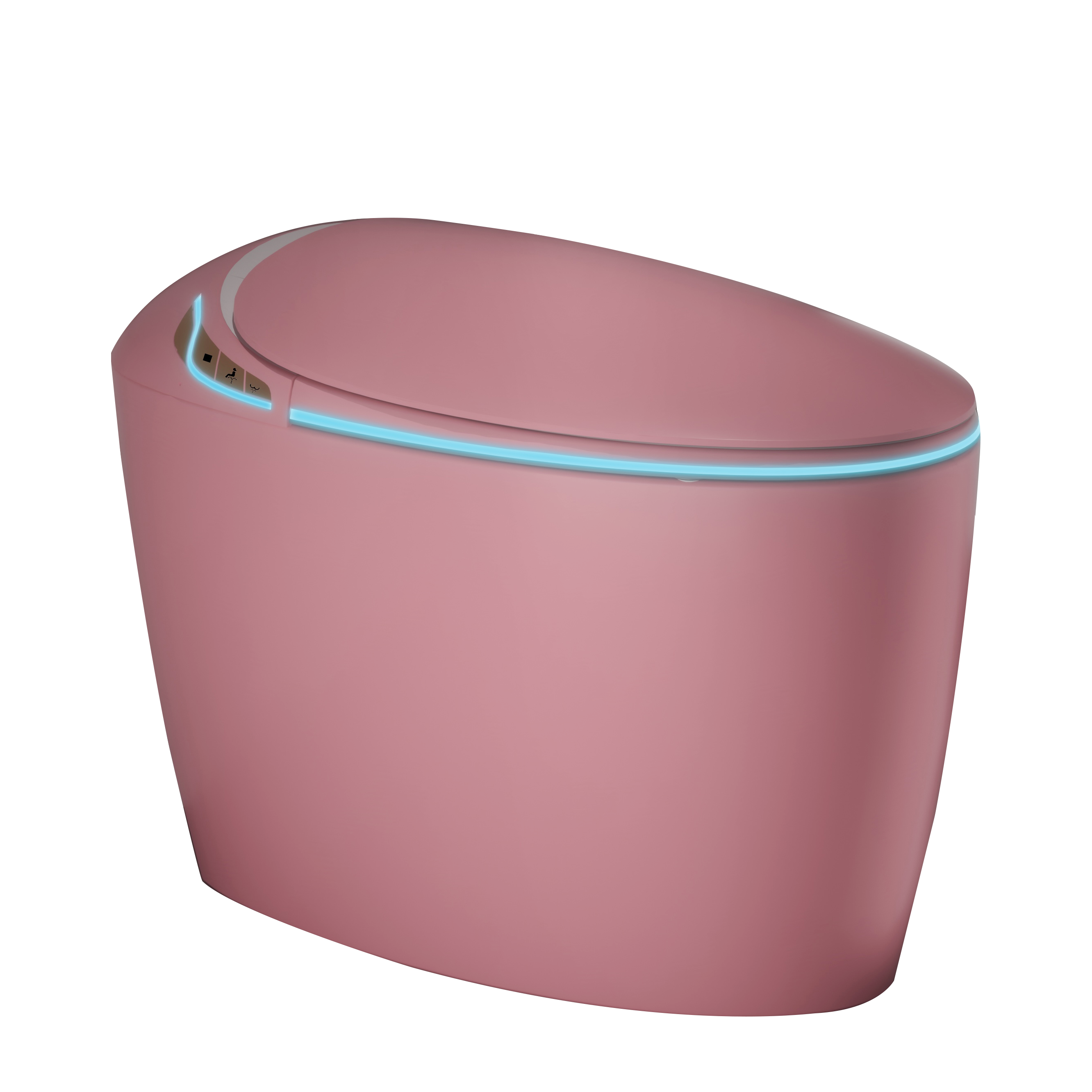 Alt View 5. TinyHomie - Unique Smart Toilet with Bidet Built In Intelligent One Piece Toilet For Modern Bathroom Auto OpenClose Seat - Pink.