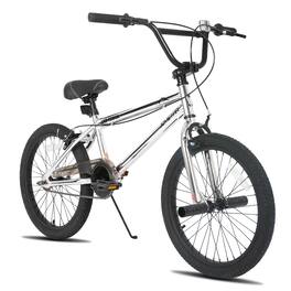 JOYSTAR - 20 Inch Kids BMX Bike for Boys Girls Ages 7-12, Freestyle Bicycle for Beginner Level Riders with 2 Pegs - Silver