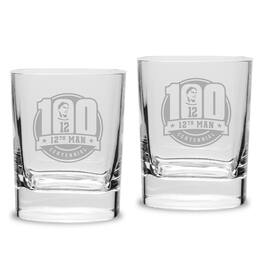 Jardine - Texas A&M Aggies 12th Man Centennial 2-Piece 11.75oz. Square Double Old Fashioned Glass Set - Multicolor