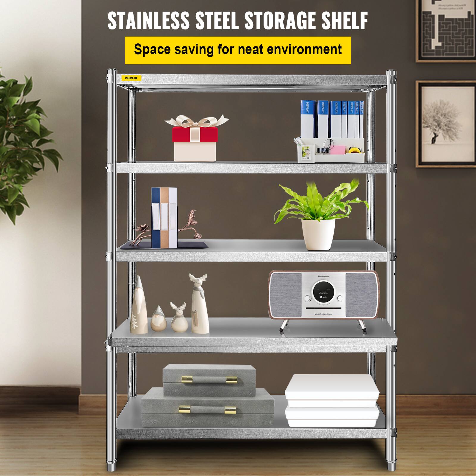 STAINLESS STEEL STORAGE SHELF  
Space saving for neat environment