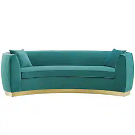 Resolute Curved Performance Velvet Sofa by Modway - Blue