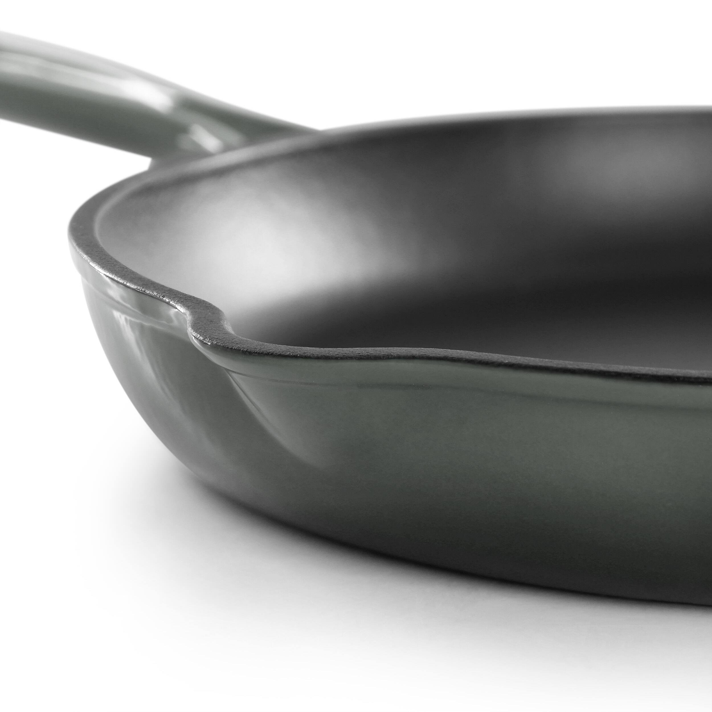 Alt View 3. Mega Chef - MegaChef Round 10.25 Inch Enameled Cast Iron Skillet in Gradient Gray - Gray.