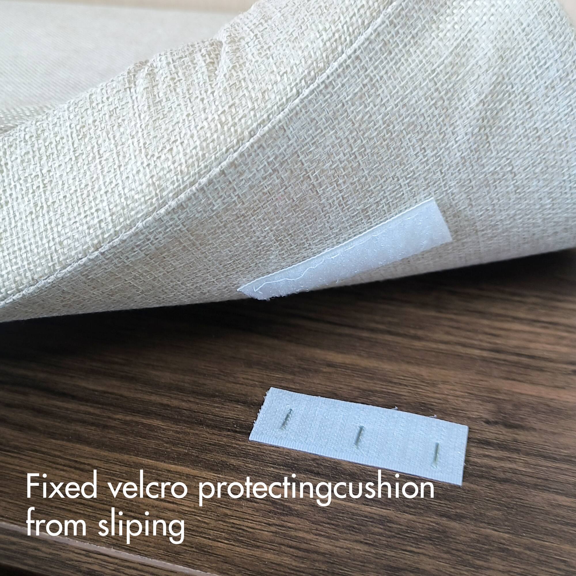 Fixed velcro protecting cushion from slipping