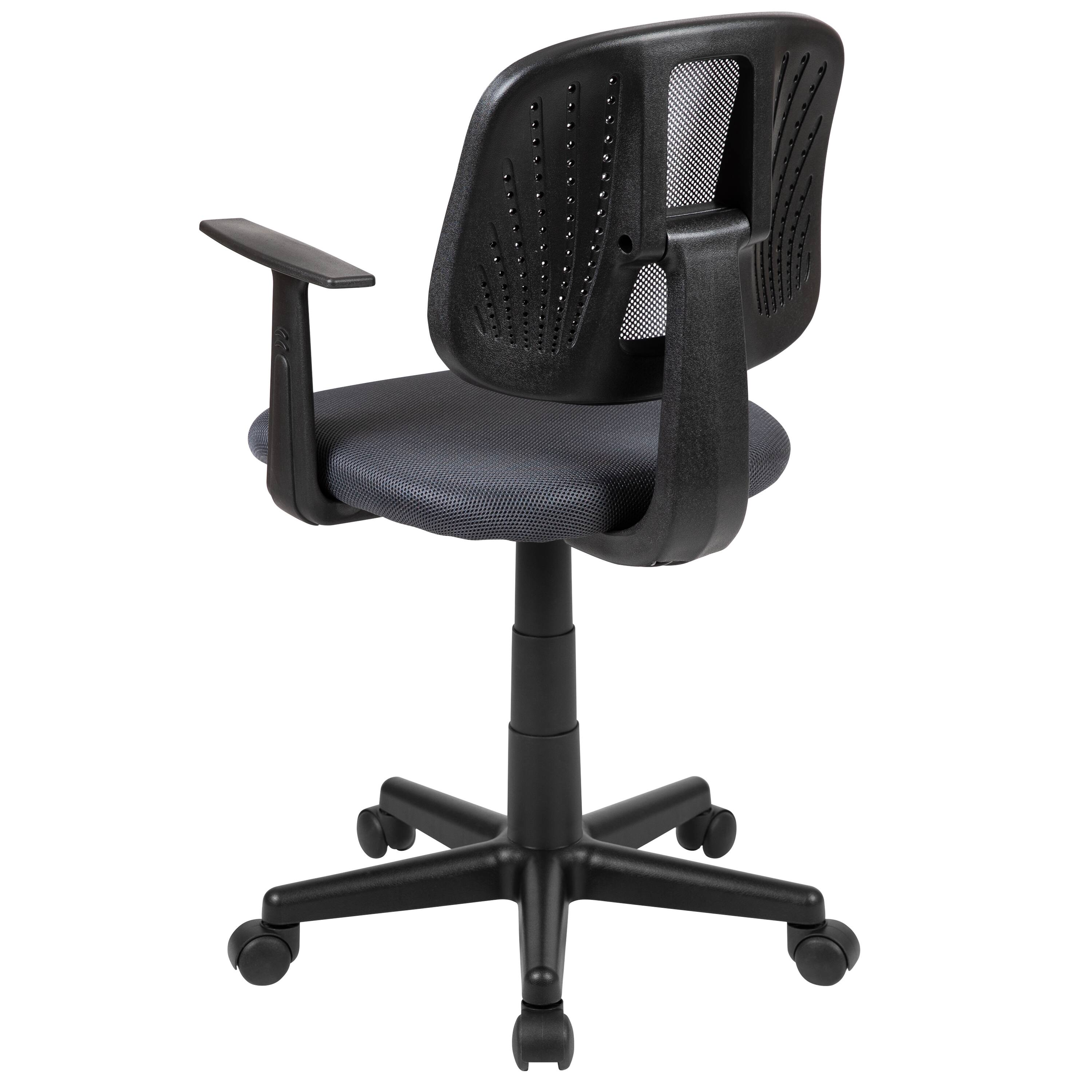 Alt View 7. Emma + Oliver - Pivot Back Mesh Swivel Task Office Chair with Arms - Gray.