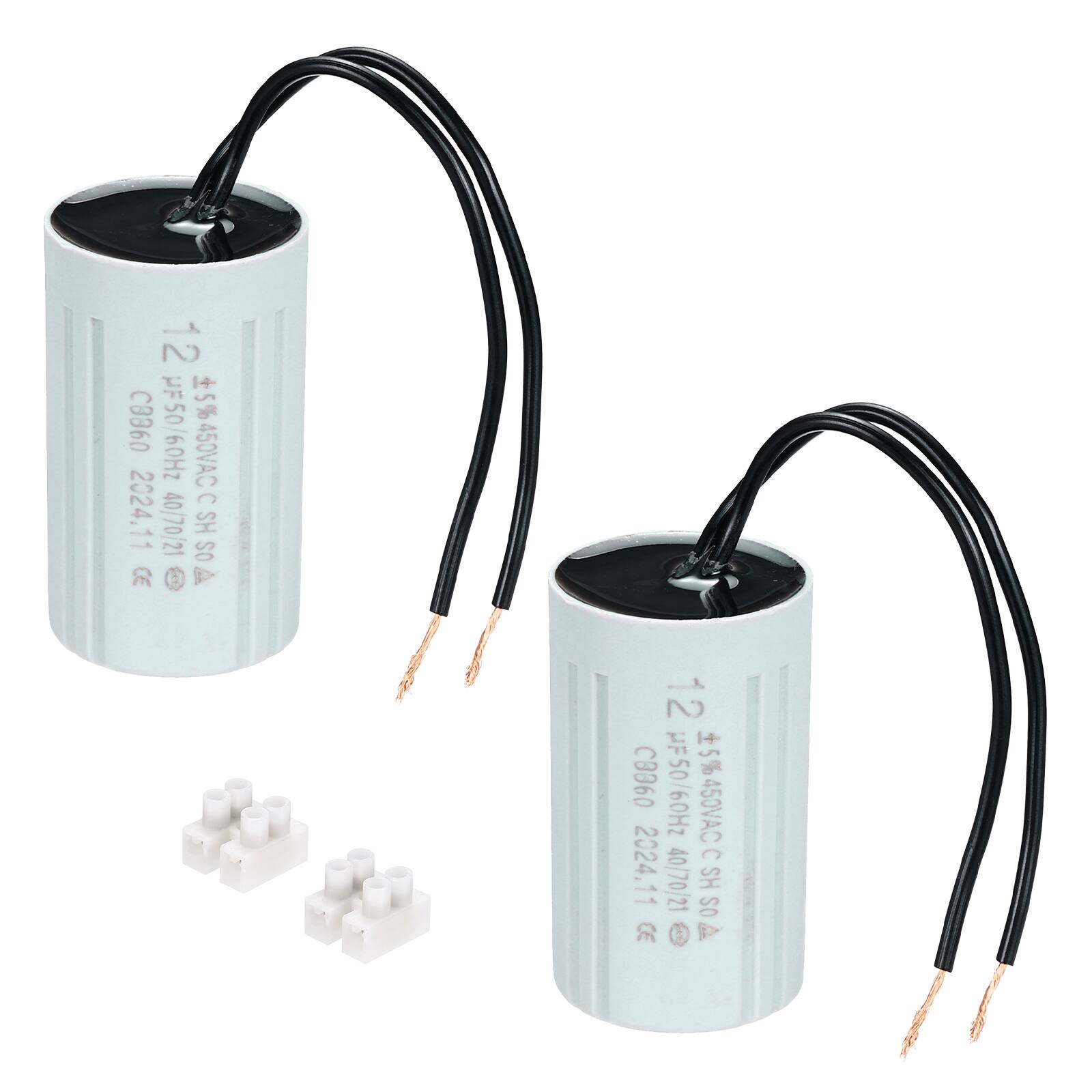 Unique Bargains - 2pcs 12uF CBB60 Running Capacitor, AC 450V 2 Wires 50/60Hz Cylinder 60x35mm for Water Pumps, Washing Machines - Gray price history on PriceWatchPro