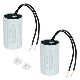 Unique Bargains - 2pcs 12uF CBB60 Running Capacitor, AC 450V 2 Wires 50/60Hz Cylinder 60x35mm for Water Pumps, Washing Machines - Gray