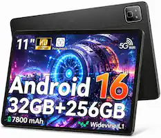 11" HD 1280*800 Face Unlock
5G WIFI
Android 16 32GB+256GB 7800 mAh Widevine L1