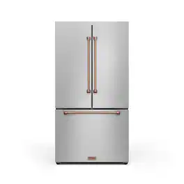 Gordon Ramsay Series by Thor Kitchen 20.3 Cu. Ft. Counter Depth Refrigerator with Rose Gold Hardware - Stainless Steel