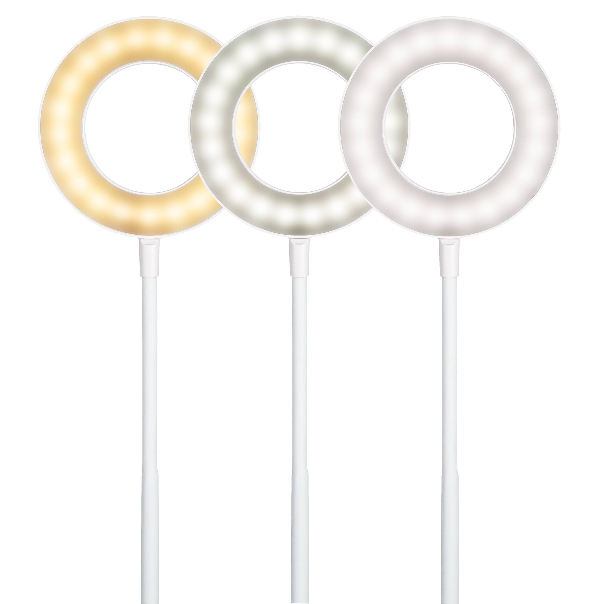 Back. OttLite - Rechargeable LED Ring Desk Lamp - White.