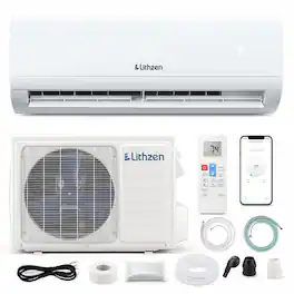 Costway - Lithzen 18000 BTU Mini Split AC/Heating System, 17 SEER2 208/230V, 1.5 Ton Heat Pump - White