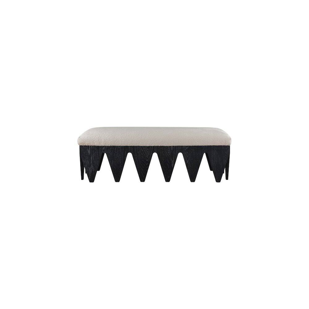 Alt View 2. Meridian Furniture - Altair Beige Velour Fur Fabric Bench - Beige.