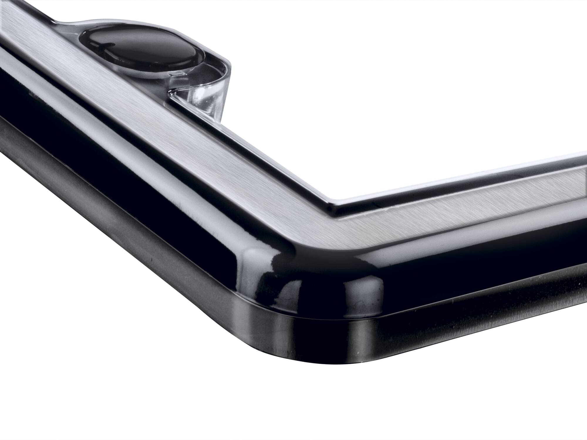 Alt View 1. WeatherTech - ColorFrame | License Plate Frame with Multi-Flex Gasket and Stainless Steel Hardware - Brushed Stainless / Black.