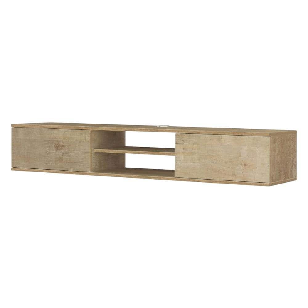 FurniFact - floating TV stand with wall-mounted design and spacious storage - Brown price history on PriceWatchPro