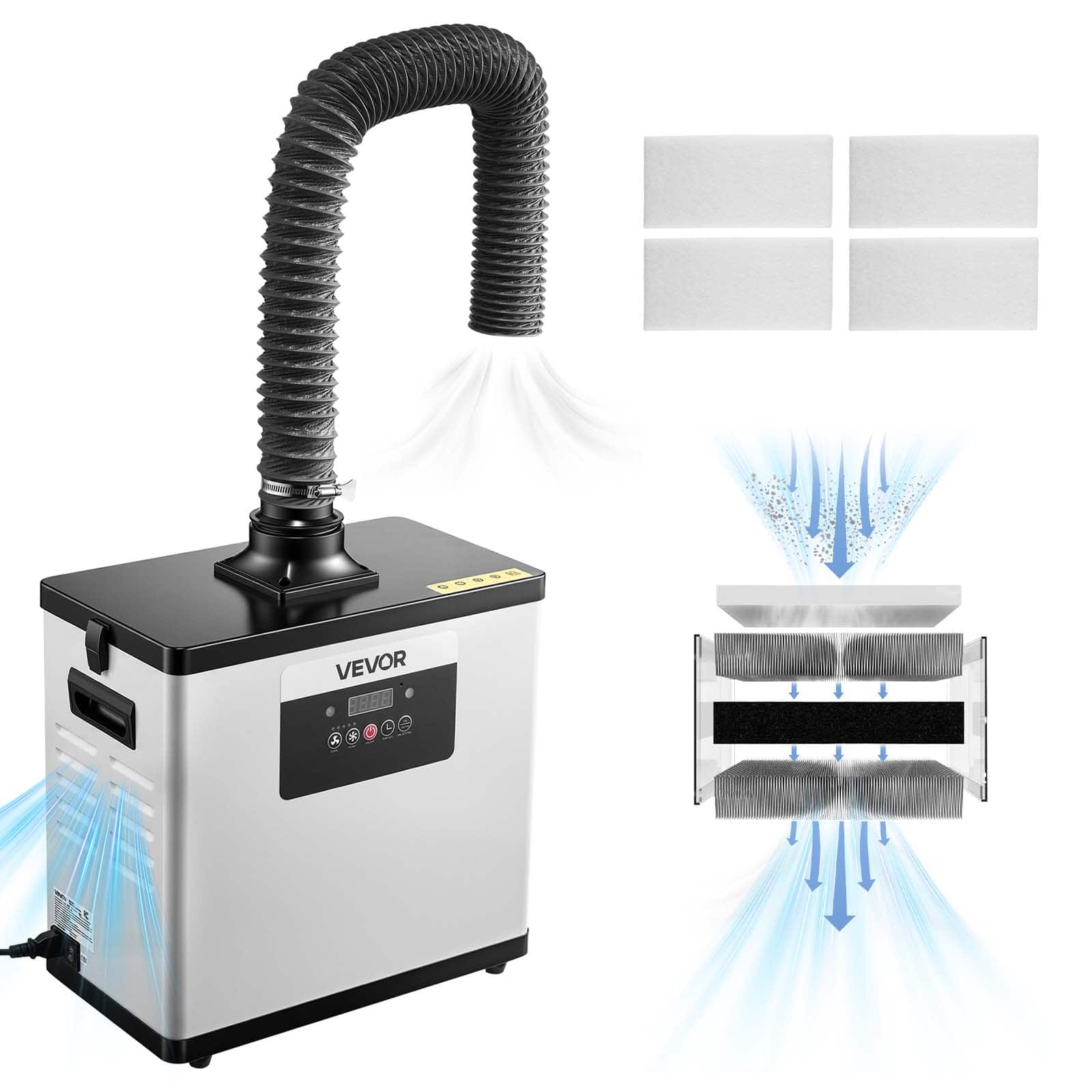 VEVOR - Solder Fume Extractor, Upgraded 4-Stage Filtration Soldering Smoke Absorber with 510 m³/h Strong Suction price history on PriceWatchPro