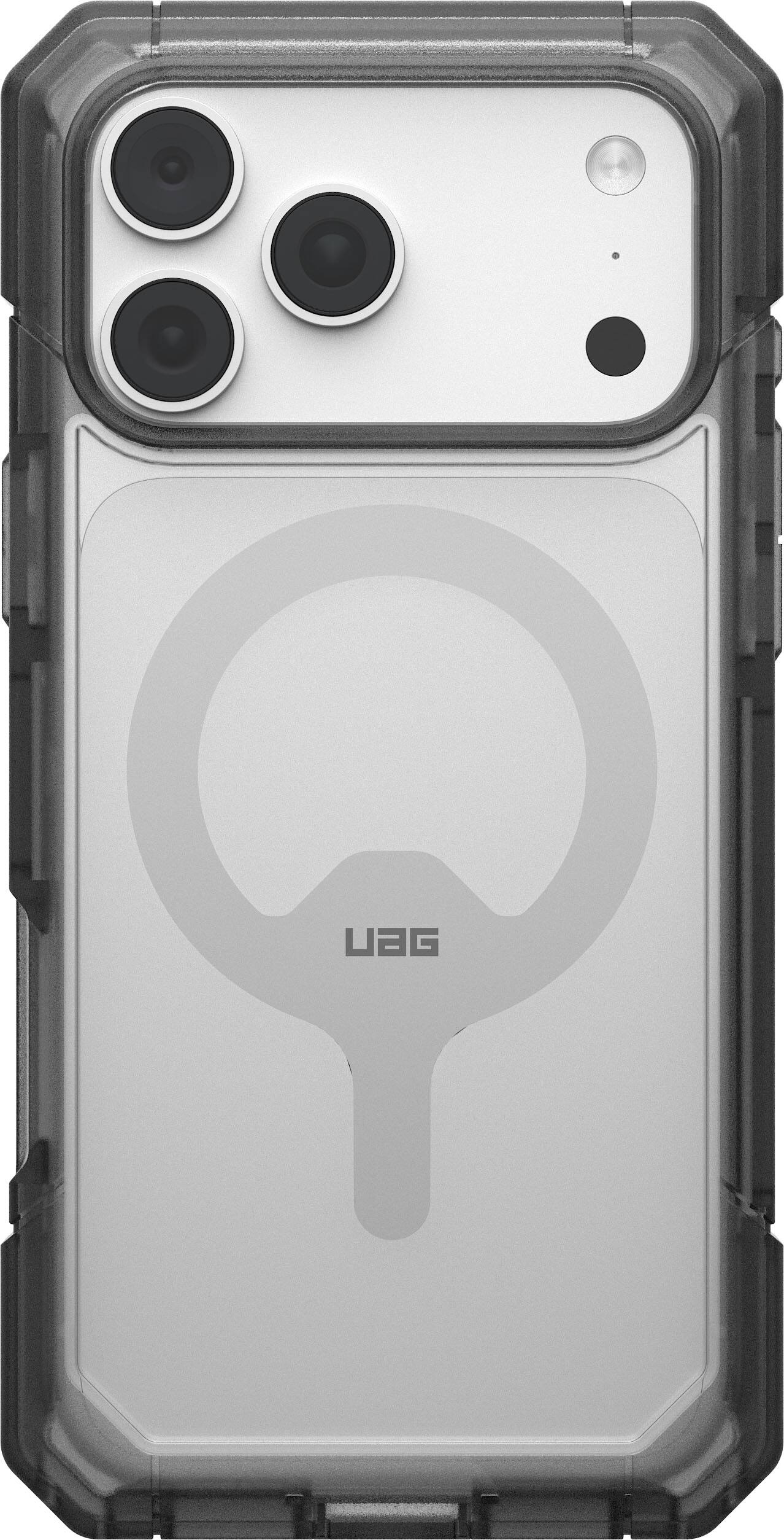 Alt View 4. UAG - Trooper Series case with MagSafe for Apple iPhone 18 Pro Max/iPhone 17 Pro Max - Clear/Ash.