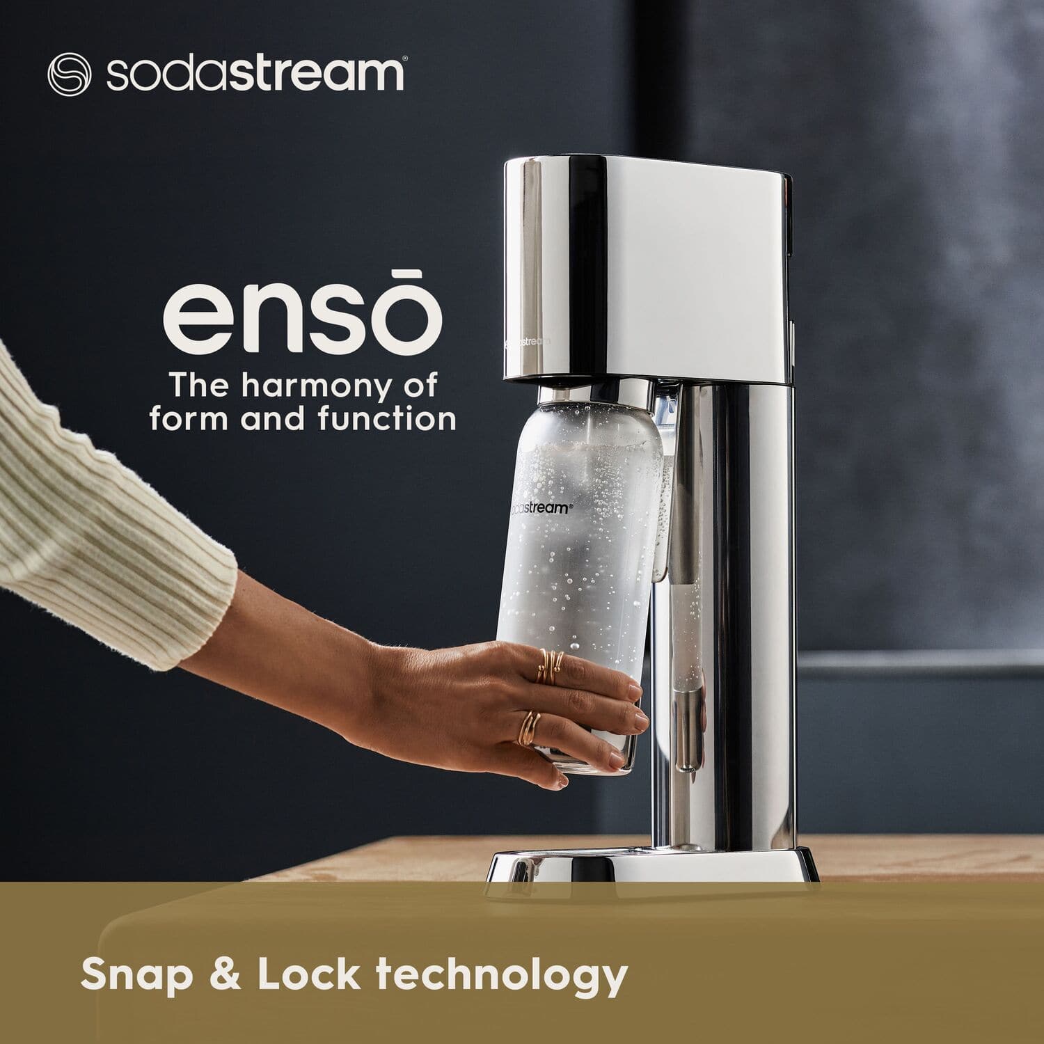 sodastream enso: The harmony of form and function stream Snap & Lock technology