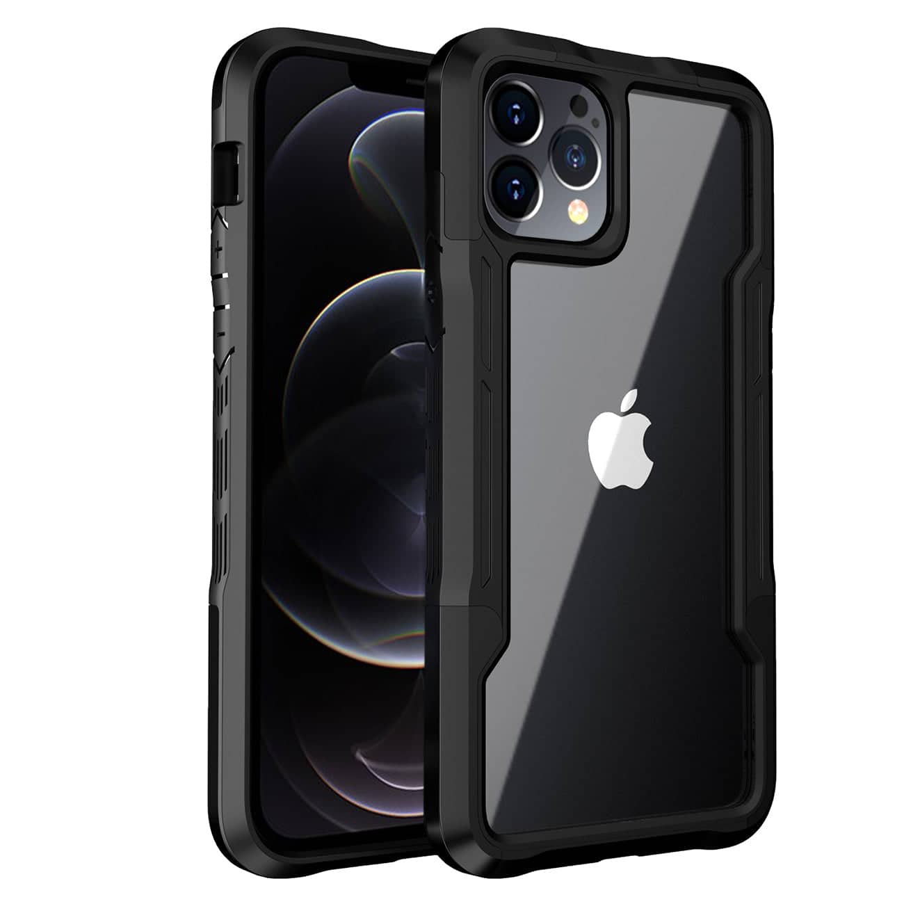 Reiko - Shockproof Excellent Grip With Silky Feeling For Apple Iphone 12 Pro Max In - Black