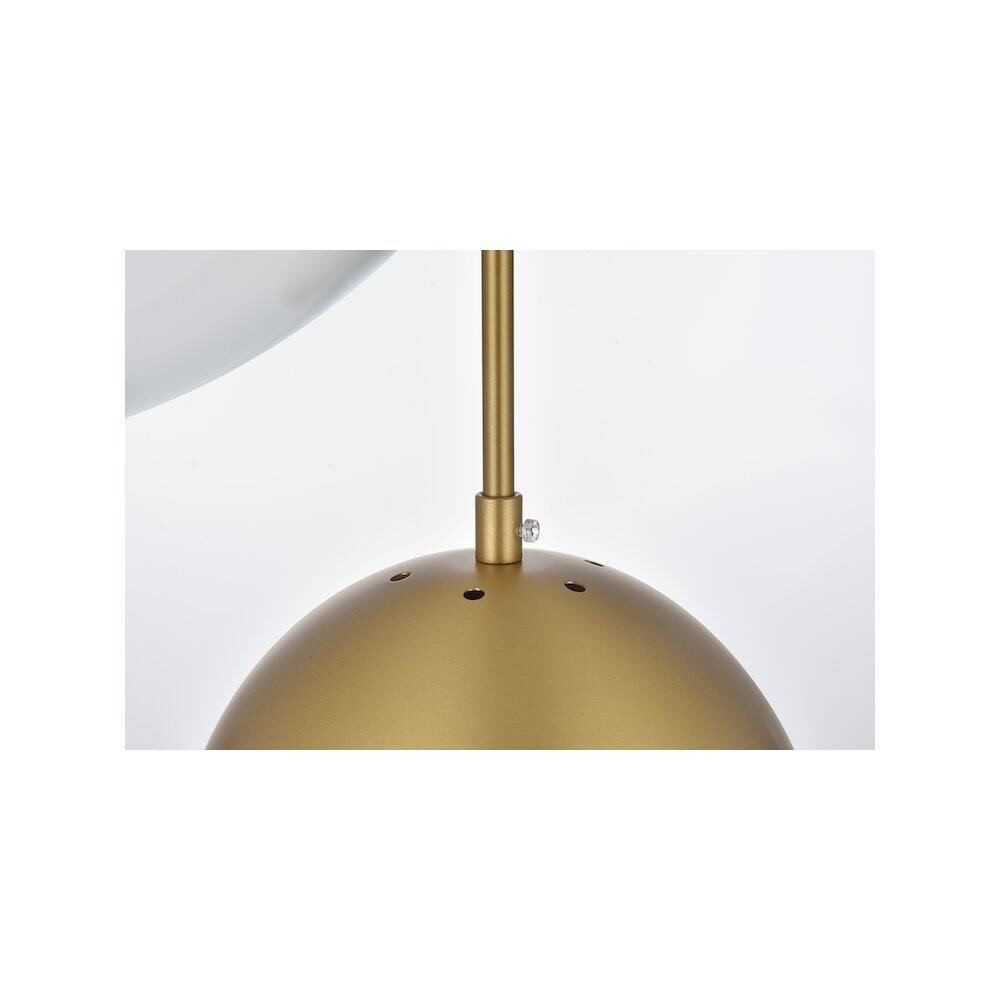 Alt View 4. Living District - Eclipse 18 Inch Pendant Frosted White Shade in Satin Gold - Satin Gold And Frosted White.