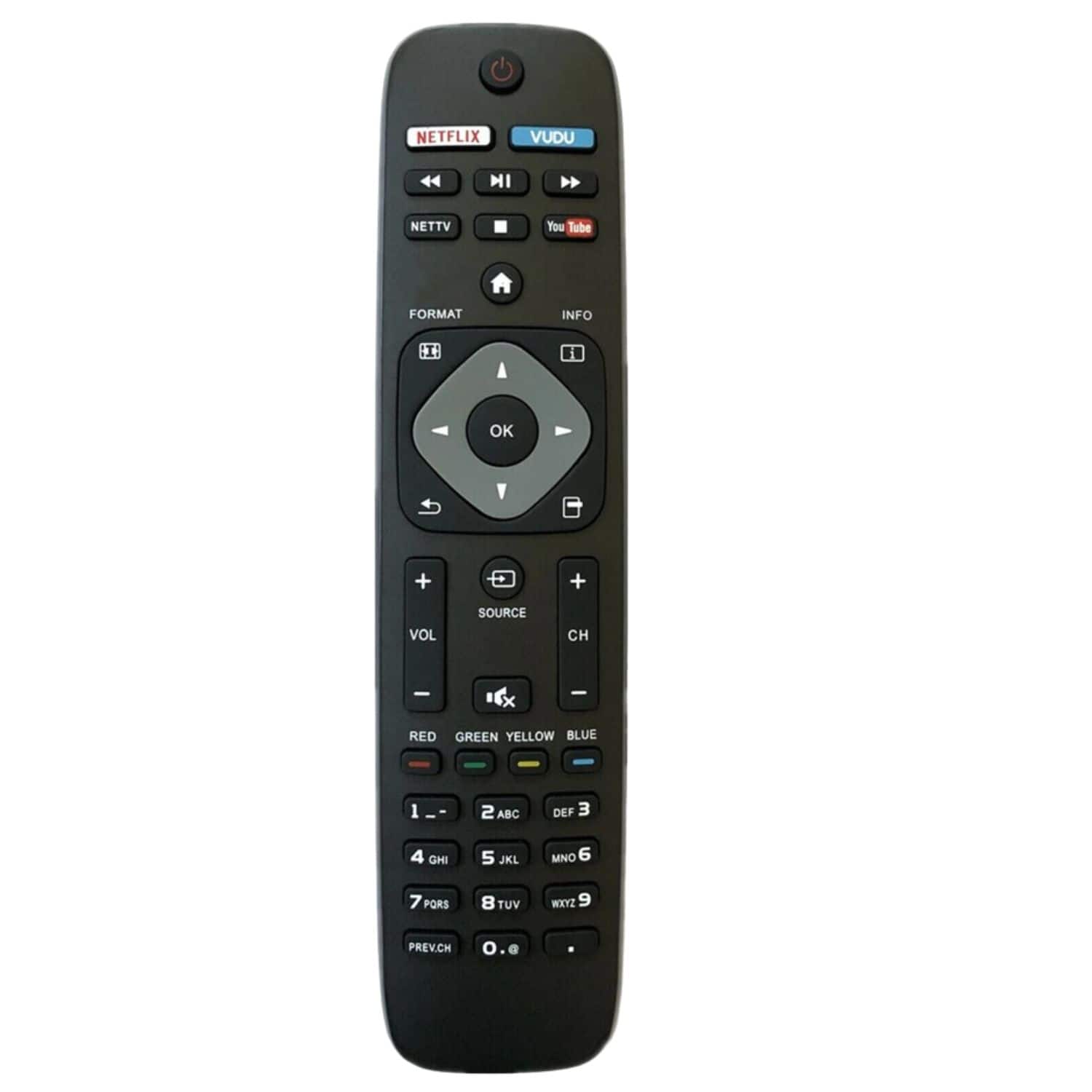 Home Collection - Universal Philips TV Remote Control for All LCD, LED, Smart TVs with Netflix, Vudu, YouTube Keys