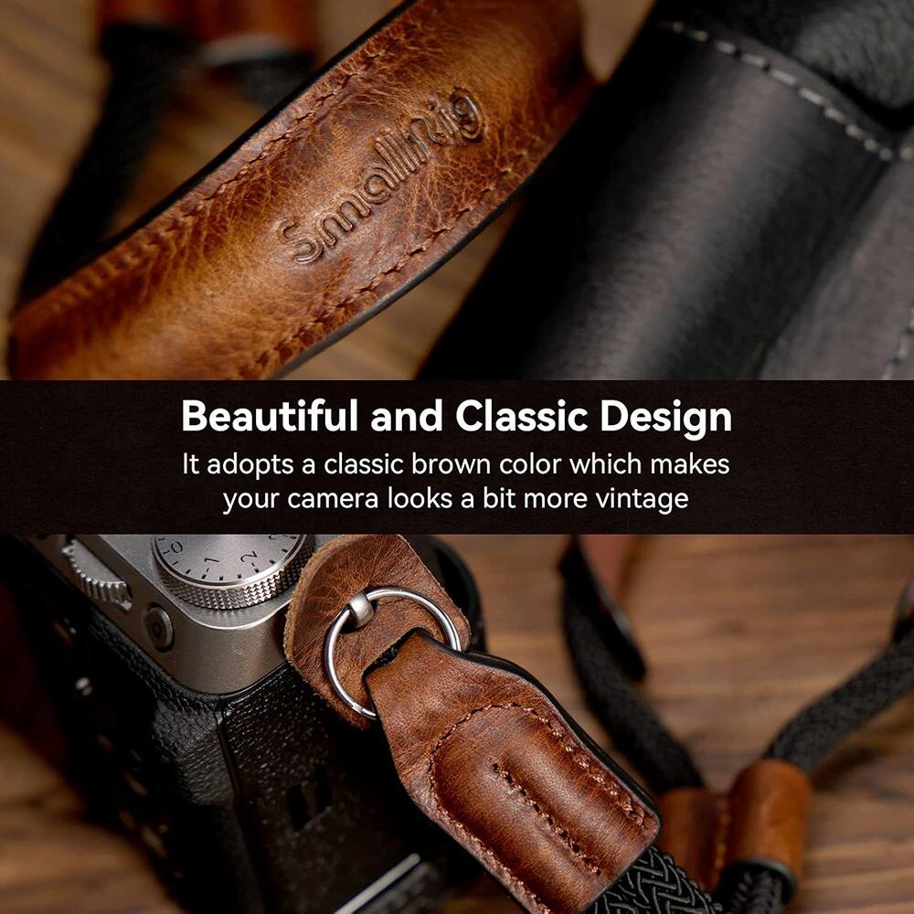 Beautiful and Classic Design  
It adopts a classic brown color which makes your camera look a bit more vintage