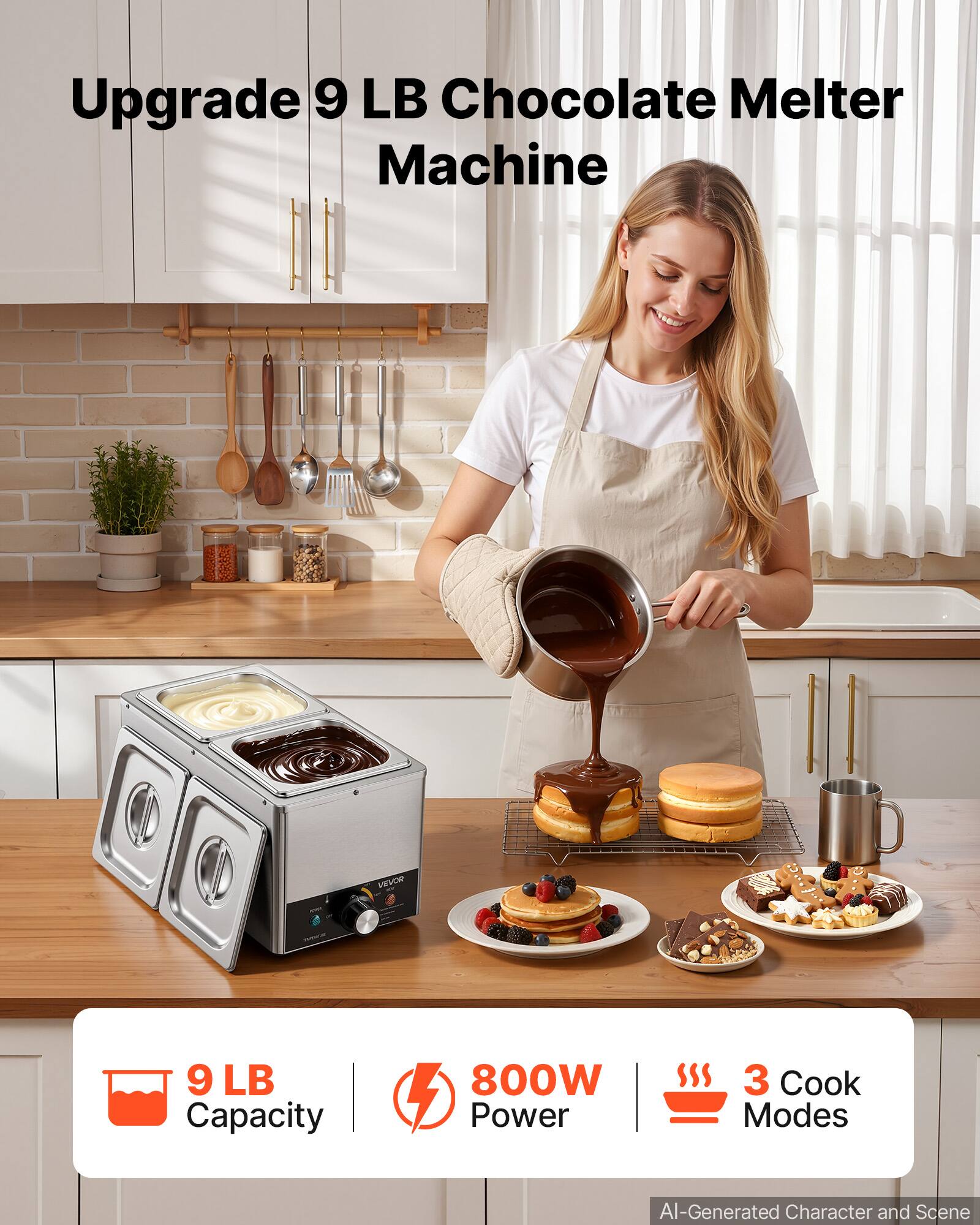 Upgrade 9 LB Chocolate Melter Machine

VEVOR
9 LB Capacity
800W Power
3 Cook Modes

AI-Generated Character and Scene