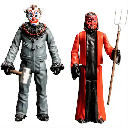 Front. Trick or Treat Studios - Haunt 3.75 Inch Action Figure 2-Pack | Clown & Devil - Red.
