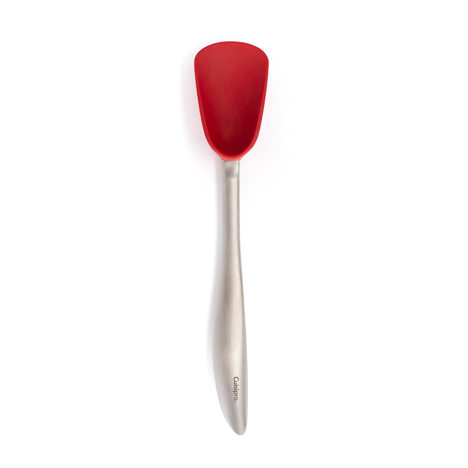 Front. Cuisipro - Silicone and Stainless Steel 11.5-Inch Spoon, Red - Red.