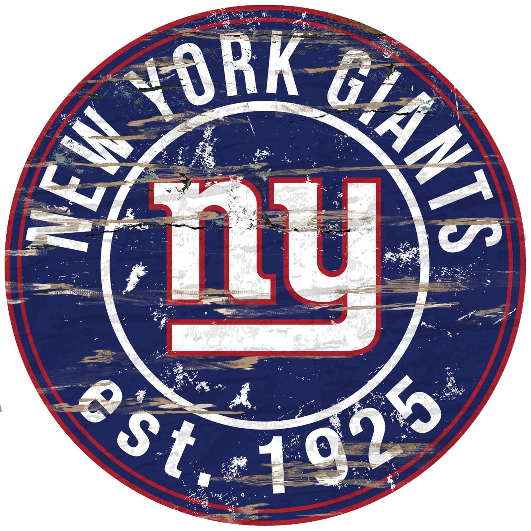 New York Giants 23.5" Distressed Round Sign