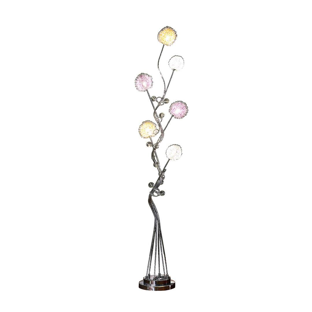 Left. APRILSOUL - 58.5in In 6 Aluminum Led Zeus Metal Floor Lamp - Silver.