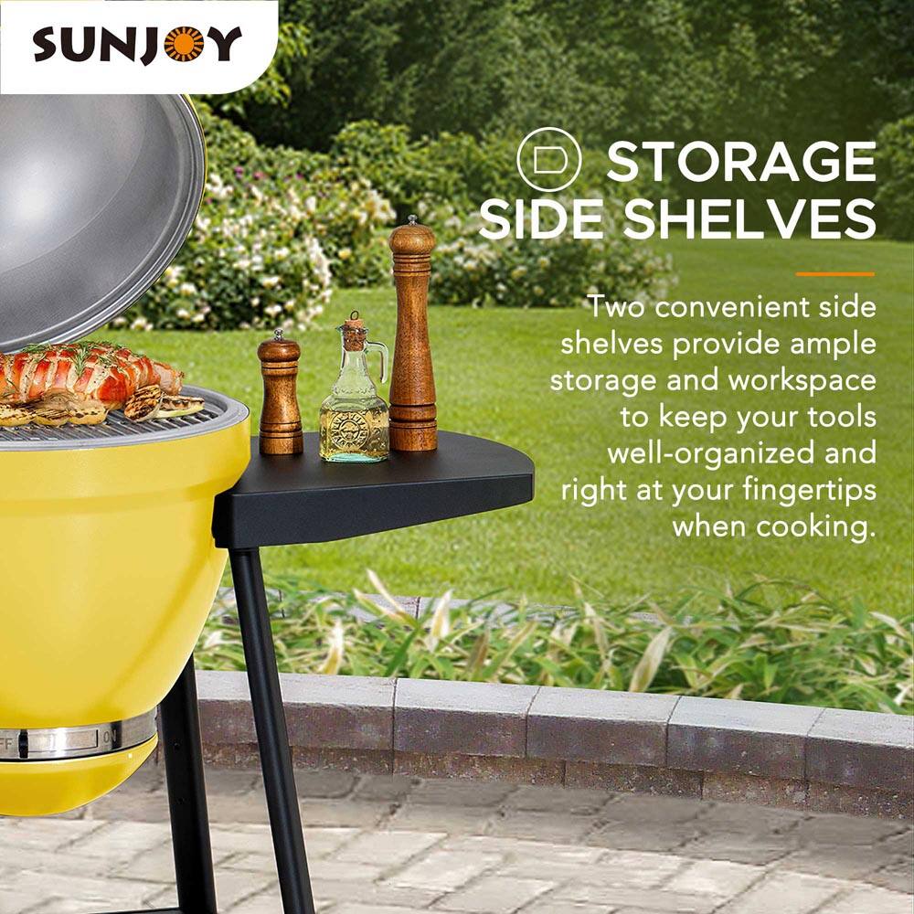 SUNJOY

STORAGE SIDE SHELVES

Two convenient side shelves provide ample storage and workspace to keep your tools well-organized and right at your fingertips when cooking.