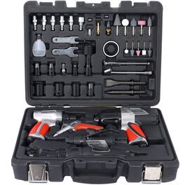 ELEMENT ACE - 44-Piece Professional Air Tool Accessory Kit - Impact Wrench, Ratchet, Die Grinder, & More - Red