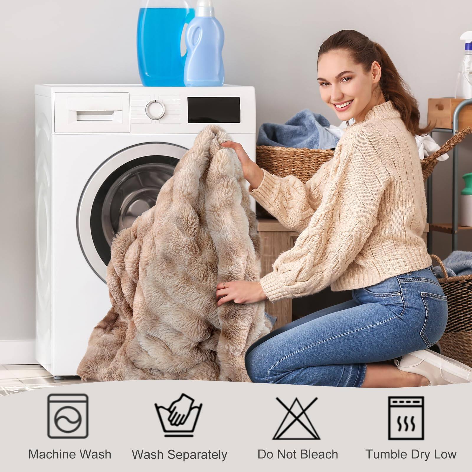 Machine Wash  
Wash Separately  
Do Not Bleach  
Tumble Dry Low