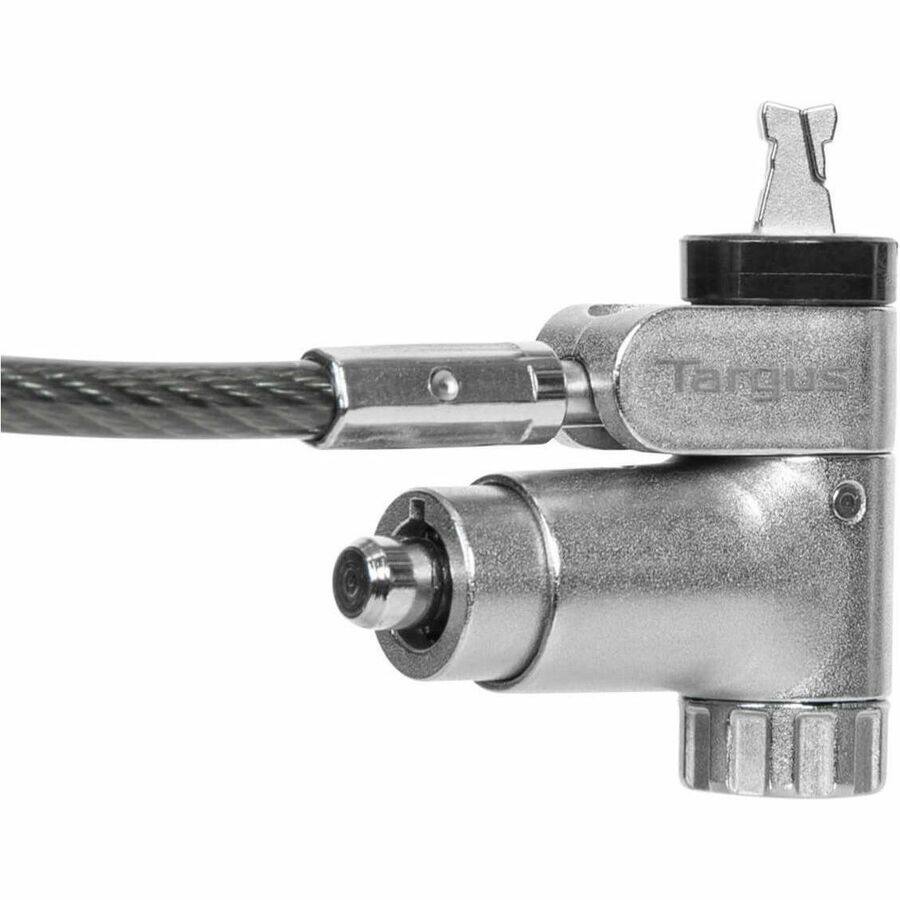 Alt View 4. Targus - Targus DEFCON Ultimate Universal Keyed Single Head Lock, Retail - 6.50 ft Cable - Patented T-bar/Key Lock - Silver.